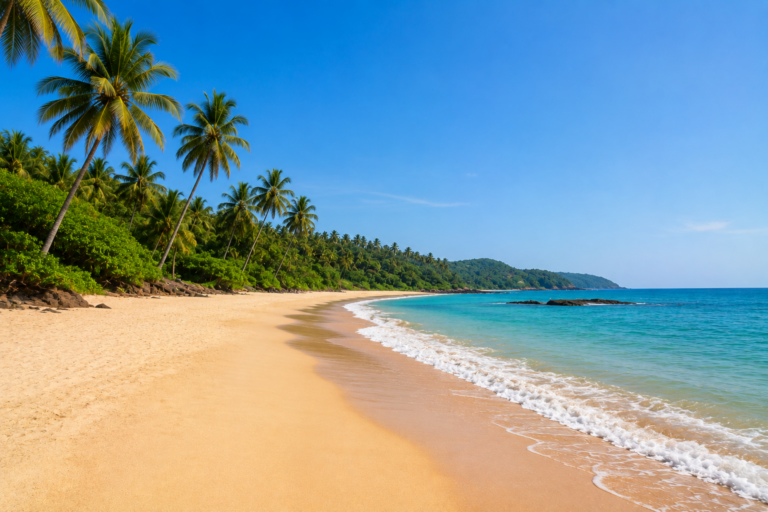 Tropical beach scenery representing Anjuna Beach in North Goa