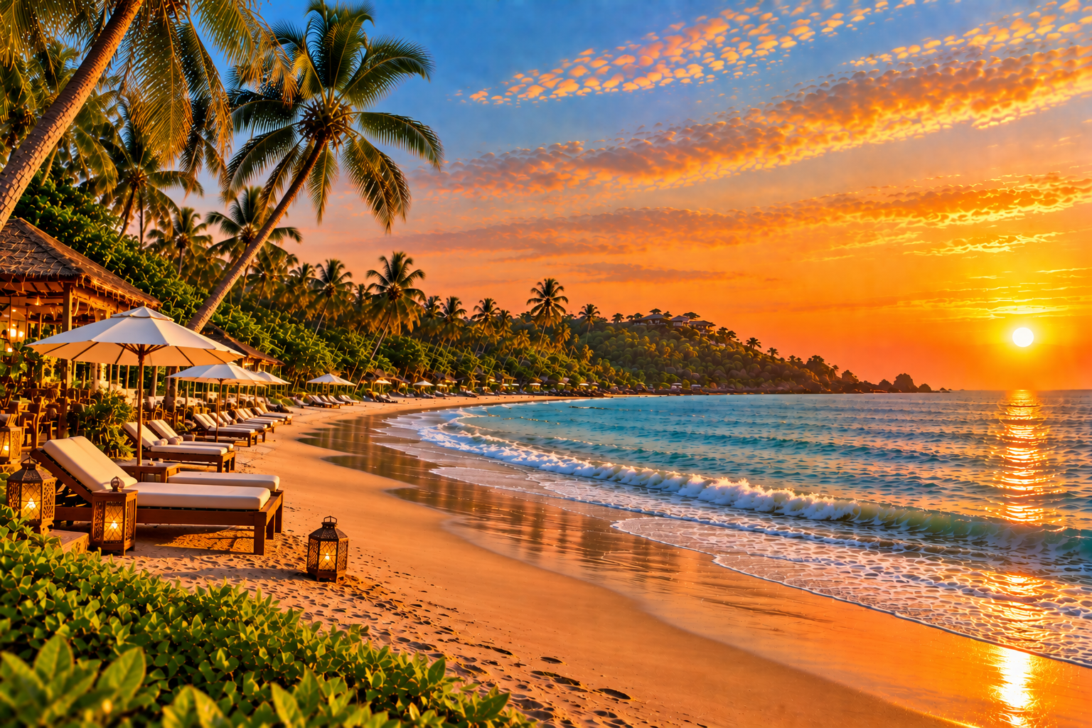 Welcoming tropical beach resort scenery for a solo trip to Goa